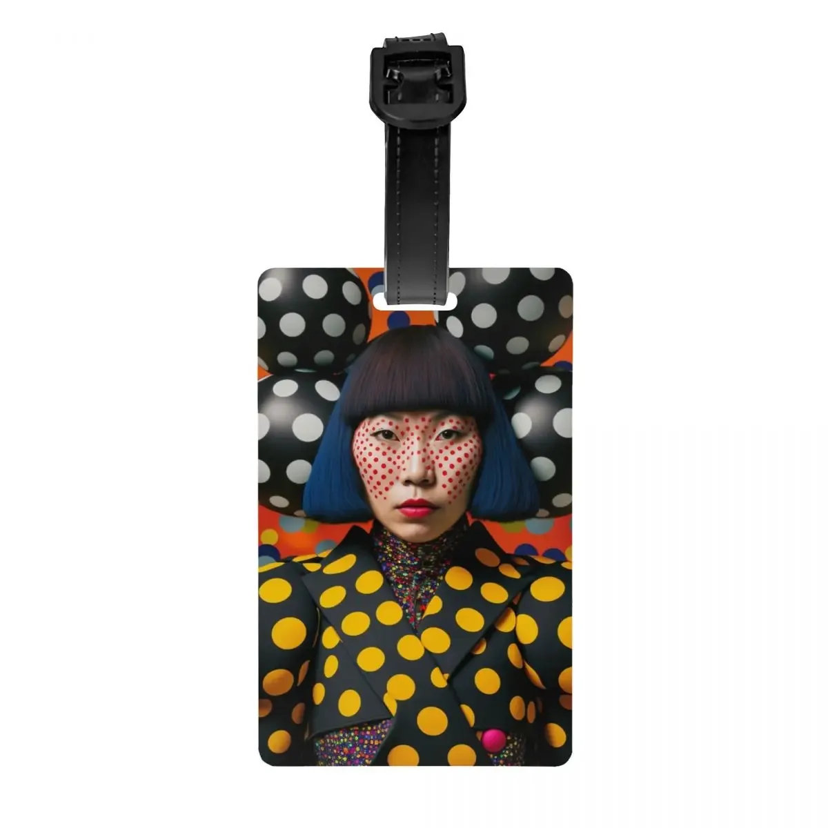 étiquette de bagage personnalisée yayoi kusama, peinture abstraite, protection de la vie privée, étiquettes de bagage, sac de voyage, valise attro