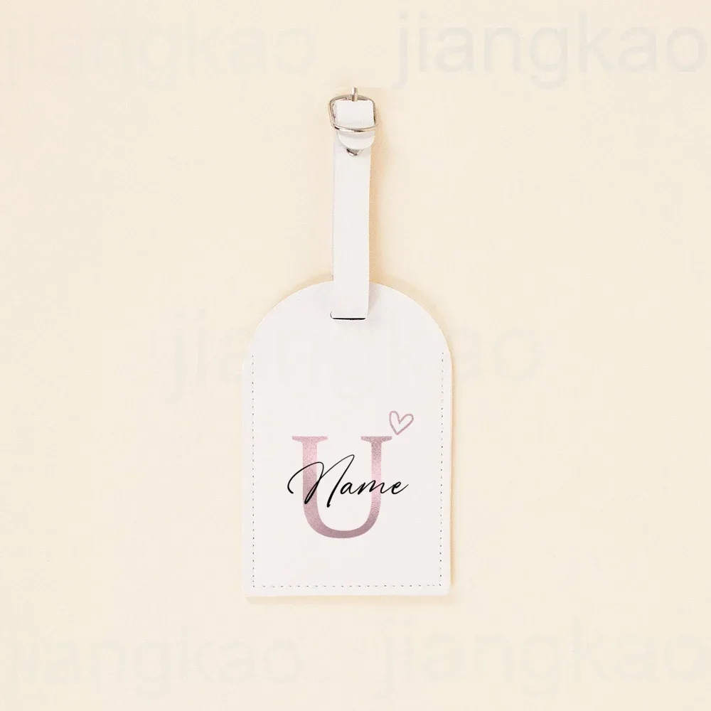 étiquette de bagage personnalisée en pu, lettre en forme de cœur avec nom, étiquette de valise, accessoire de voyage, cadeau d'anniversaire de mariage pour elle