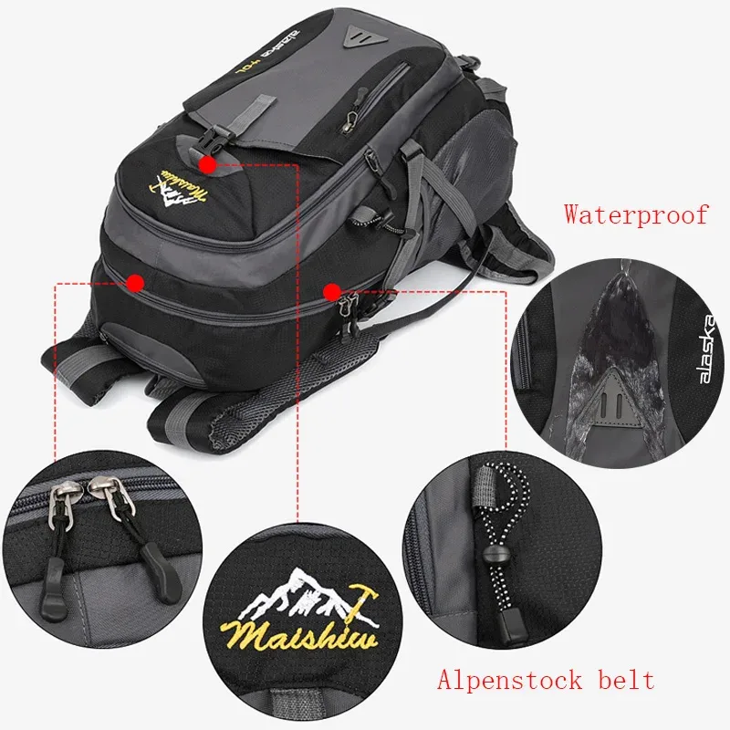 sac à dos étanche d'alpinisme antivol pour hommes, sacs de sport d'équitation, camping en plein air, voyage, escalade, randonnée