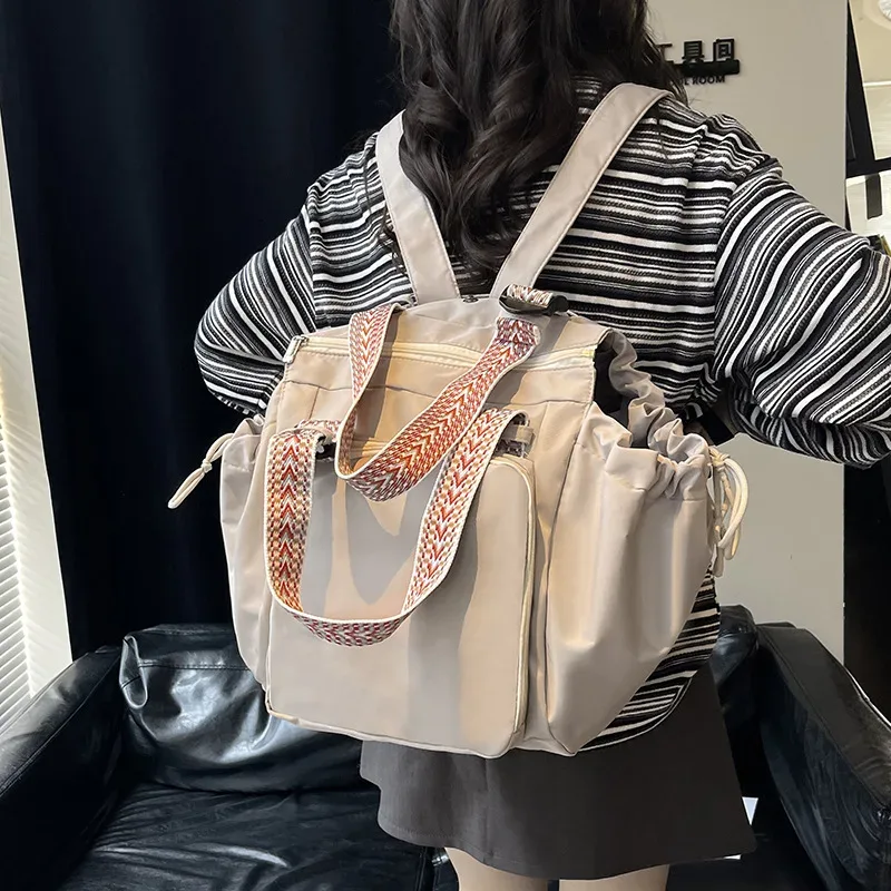 sac à dos imperméable résistant à l'usure, avec poches latérales à cordon de serrage, compartiment de rangement, sac d'extérieur