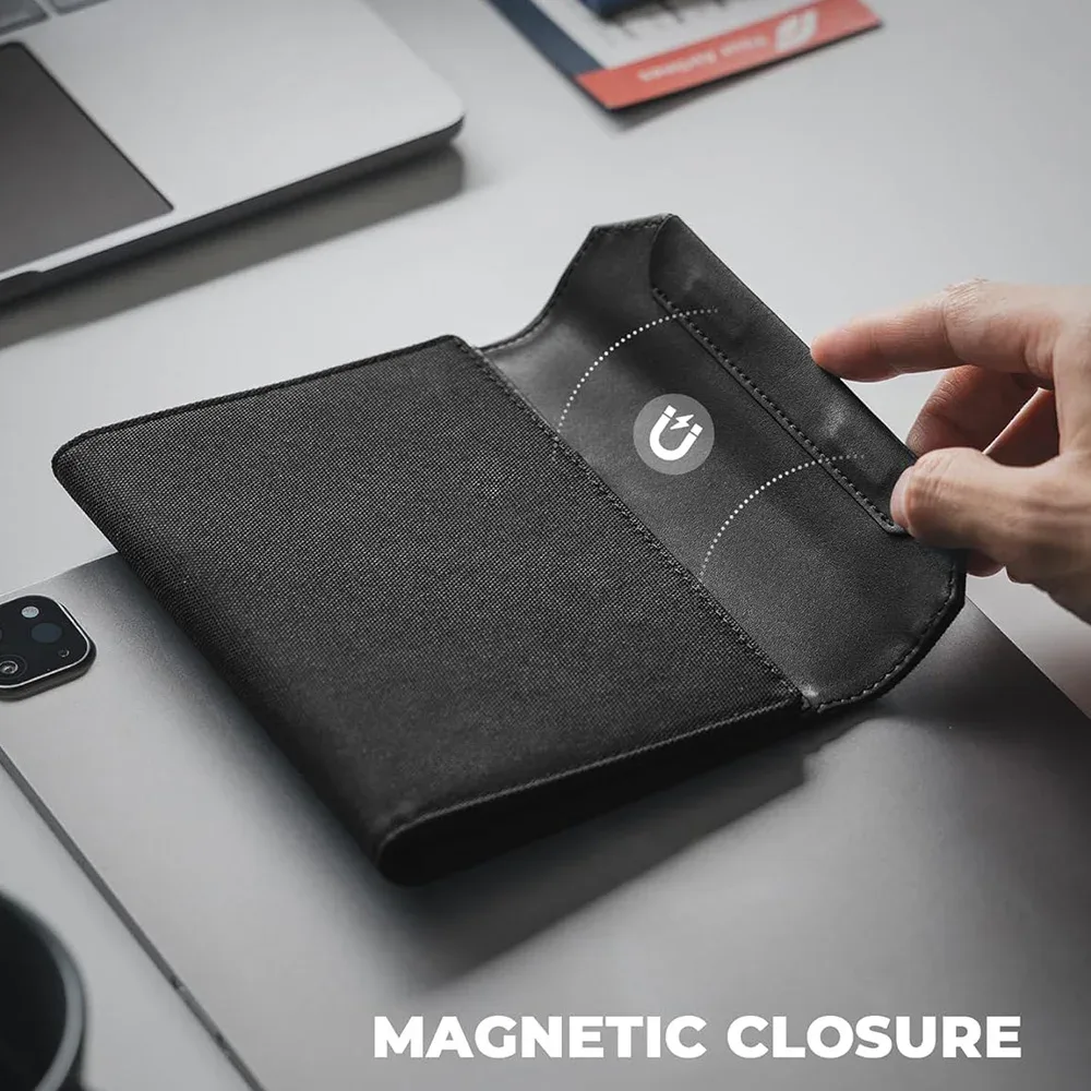 Porte-passeport anti-RFID avec fermeture magnétique, organiseur de documents de voyage antivol avec emplacement pour carte SIM