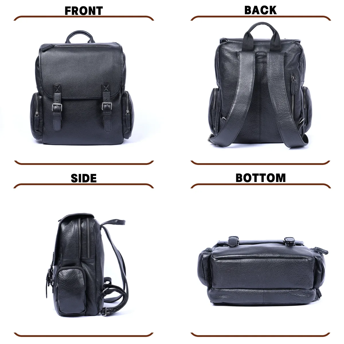 sac à dos décontracté s.worker en cuir véritable, sac à bandoulière pour ordinateur portable en cuir de vachette pleine fleur, sac d'école décontracté