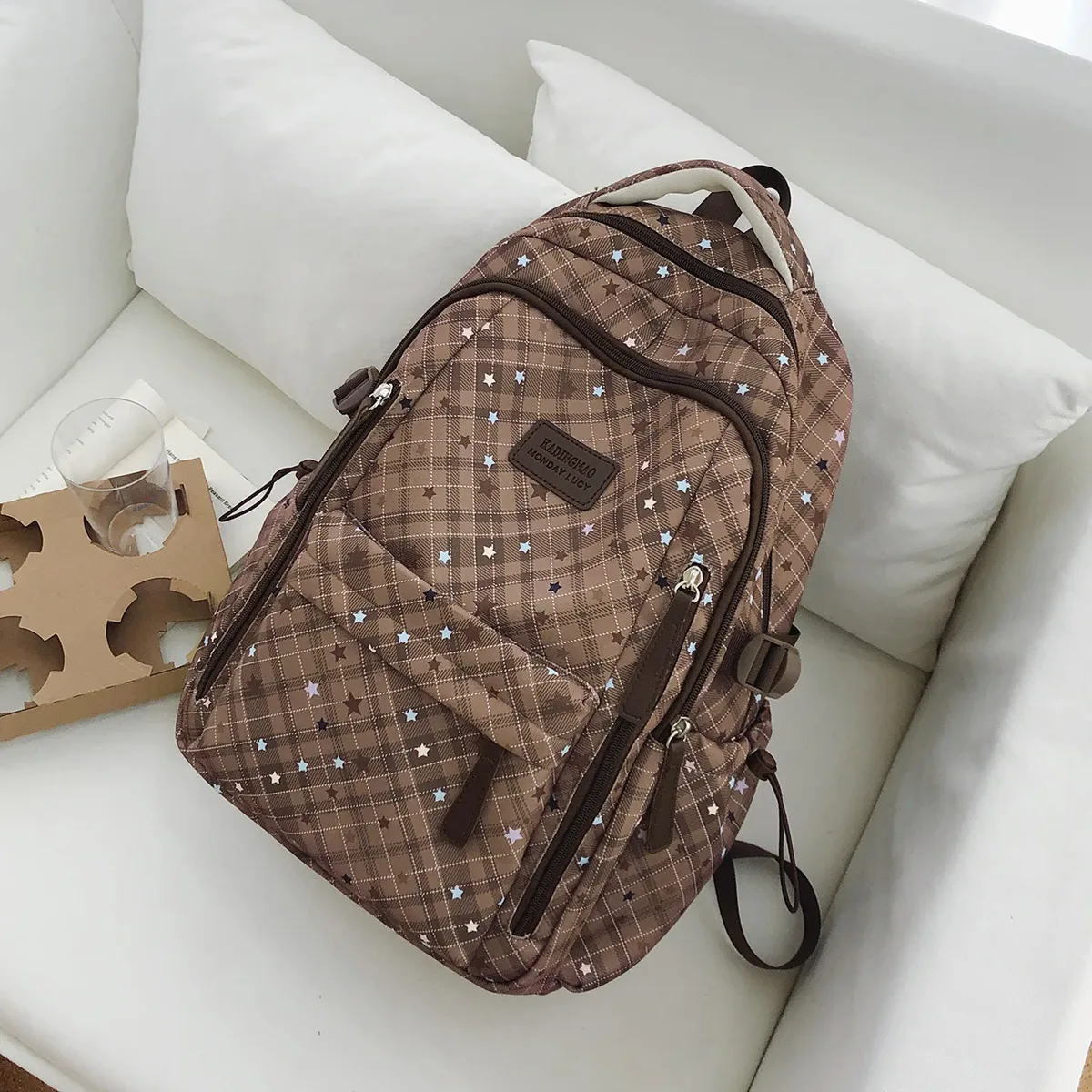 sac à dos scolaire grande capacité style coréen pour jeunes filles du collège, sac à dos de navetteur, sac à dos de campus en nylon pour jeunes, capacité 20-35l