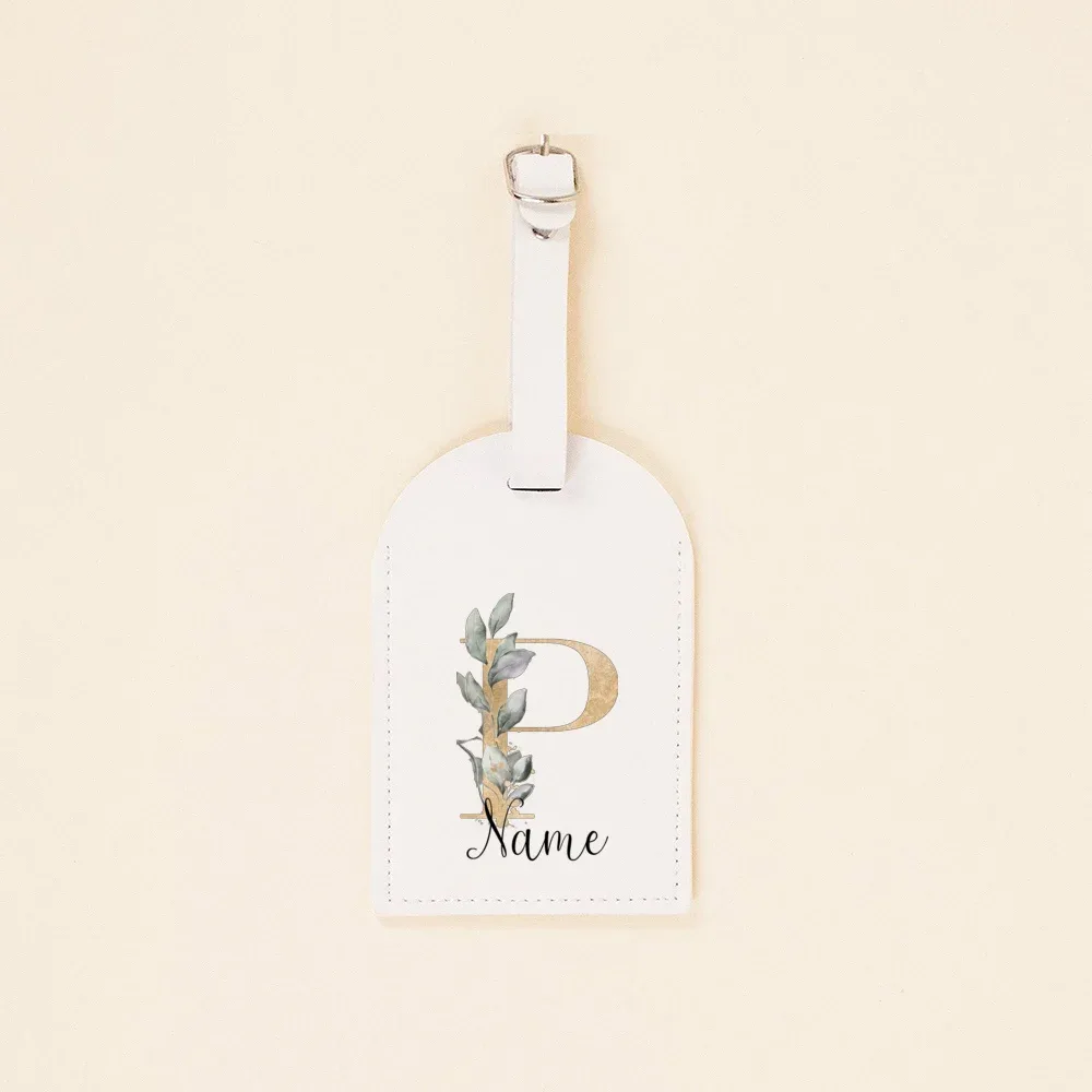 étiquette de bagage en cuir pu personnalisée initiale avec nom étiquette d'identification de valise étiquettes de sac à bagages accessoire de voyage cadeaux de mariage