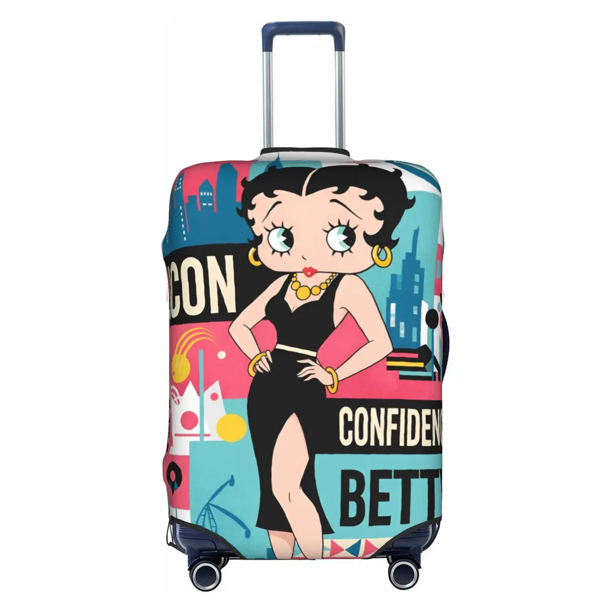 housse de valise élastique personnalisée b-bettys cartoon boop, housse de bagage de voyage classique d'anime pour valises de 18 à 32 pouces