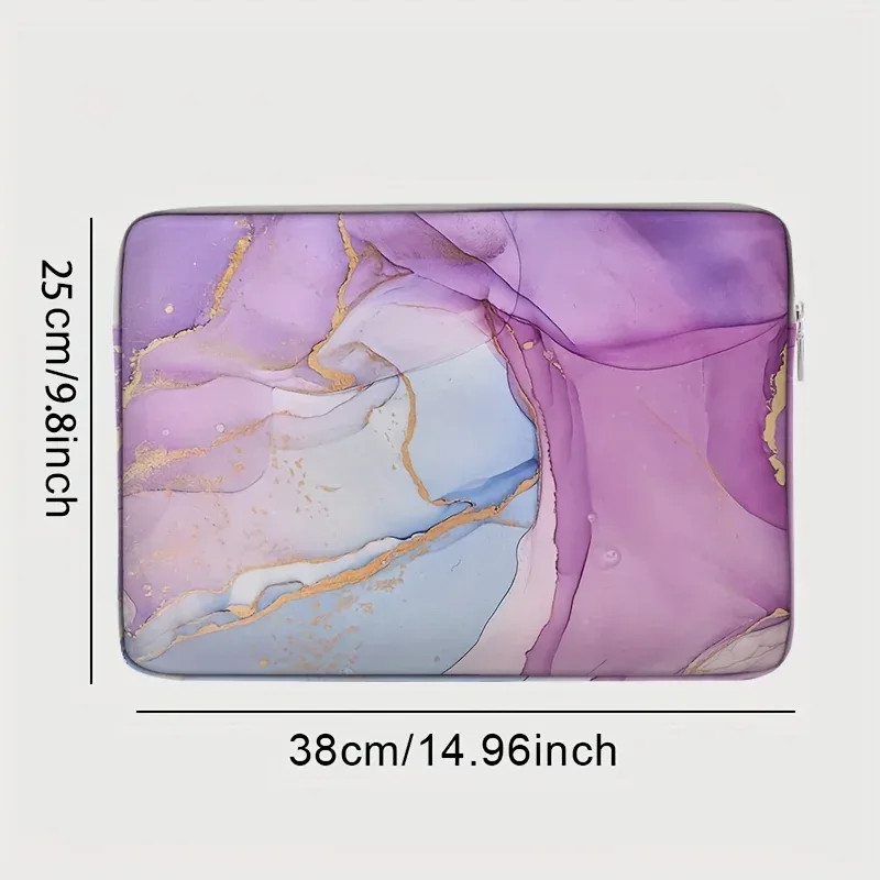 ensemble 1 pièce, sac pour ordinateur portable à motif imprimé marbre, porte-documents, adapté aux ordinateurs portables de 14 pouces, sac fixe pour ordinateur portable
