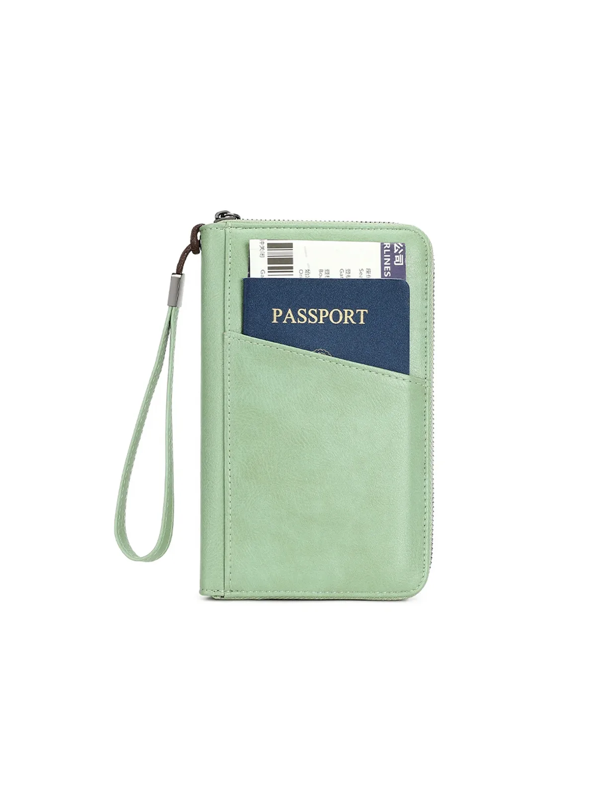 nouveau portefeuille de voyage multifonctionnel en cuir pu pour hommes et femmes, porte-cartes anti-rfid, anti-vol, sac de rangement