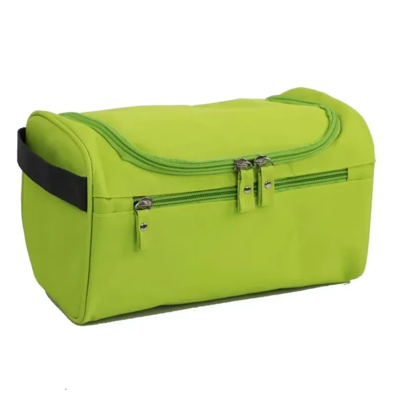 trousse de toilette portable en polyester avec fermeture éclair pour hommes et femmes, organisateur de voyage suspendable et imperméable