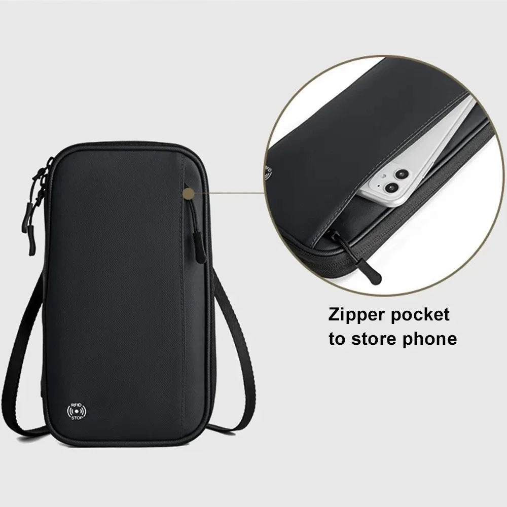 couverture de passeport de voyage, portefeuille avec blocage rfid, porte-passeport familial, étanche, une épaule, sac à bandoulière