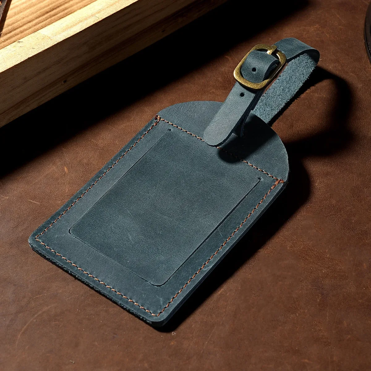1 étiquette de bagage en cuir véritable pour femme et homme, accessoires de voyage, étiquettes de valise, étiquette nominative, d'adresse, pour bagages