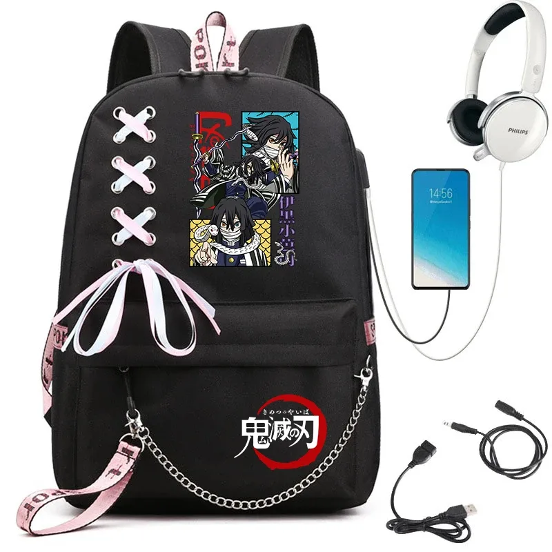 sac à dos imprimé demon slayer anime pour filles, sac à dos d'école décontracté, sac à dos de voyage léger pour adolescents