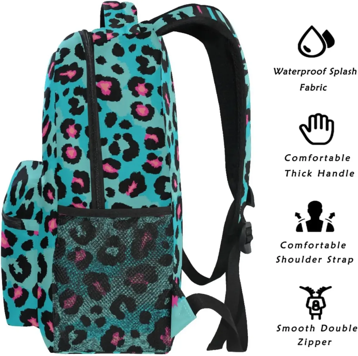 l'école commencez le meilleur vendeur! sac à dos imprimé léopard bleu, motif animal tendance, sac élégant pour les fans de style audacieux