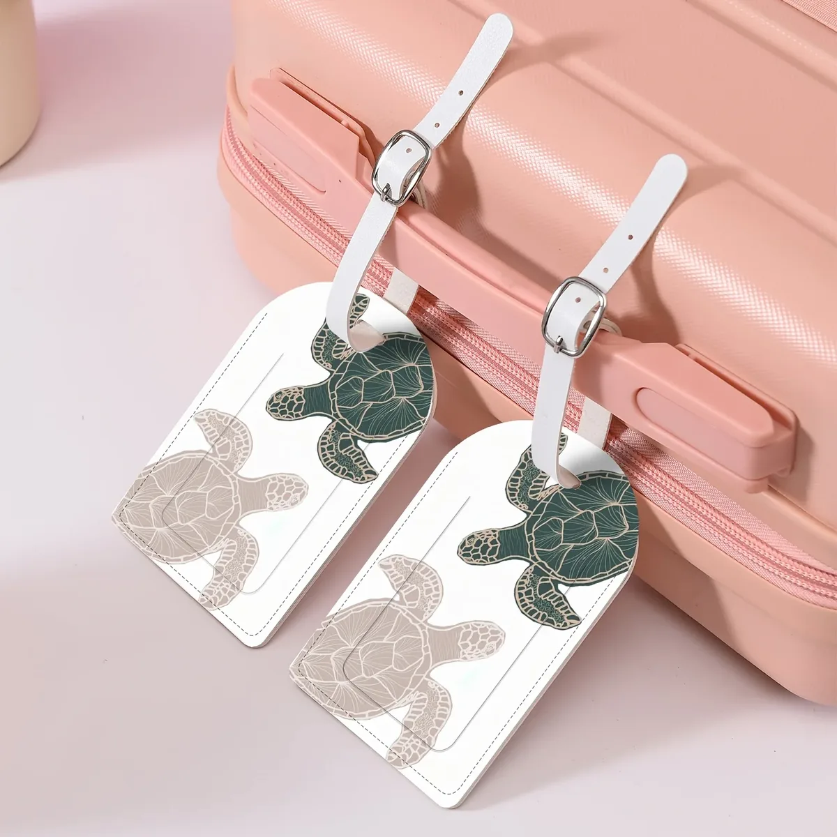 étiquette de bagage tortue de mer, idéale pour les aéroports, les croisières et les voyages d'affaires, étiquette de valise légère en pu avec tortue de mer, cadeau de voyage