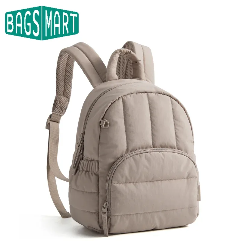 BAGSMART Mini sac à dos pour femmes léger bouffant petit sac à dos sac à main matelassé décontracté voyage sac à dos mignon étanche Bookbag