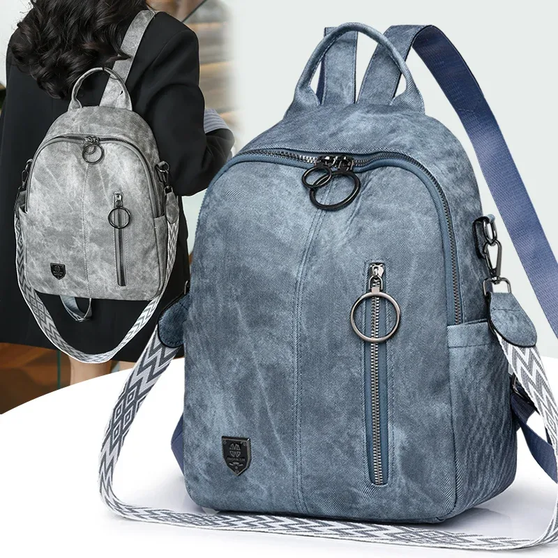 Sac à Dos Rétro en Cuir Souple pour Femme, Grande Capacité, Polyvalent, Voyage, Livre, Nouvelle Mode, 2024