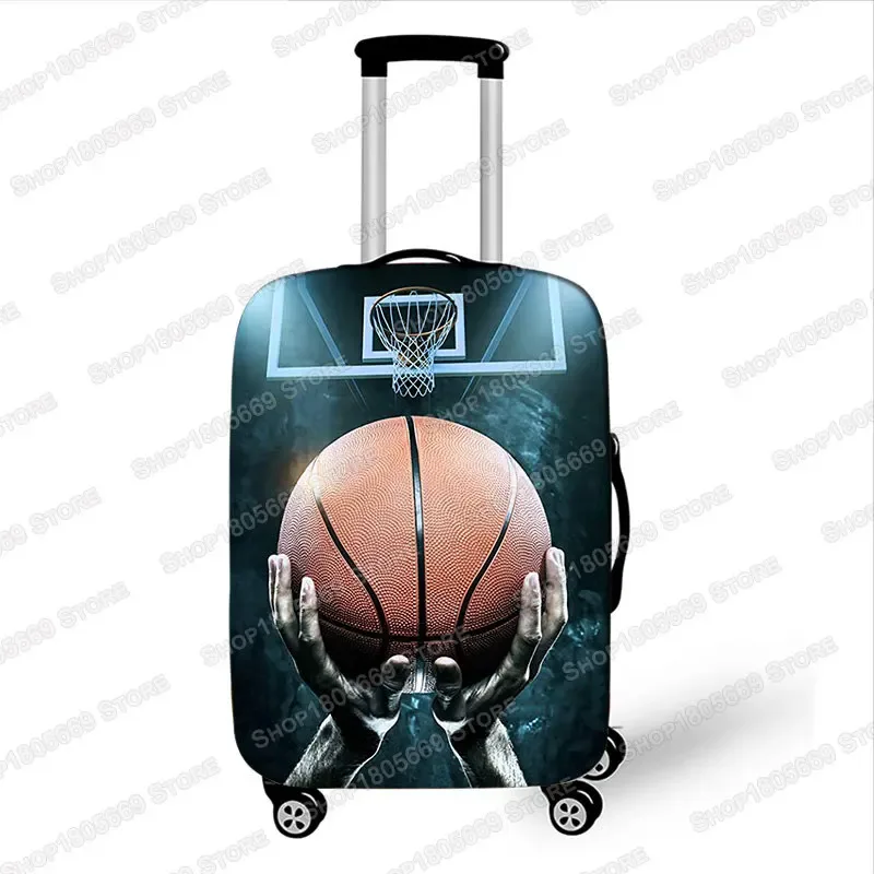 housses de valise de basket-ball imprimées en 3d, accessoires de voyage, boîtier de chariot, housse anti-poussière élastique, fournitures de bagages de 18 à 32 pouces