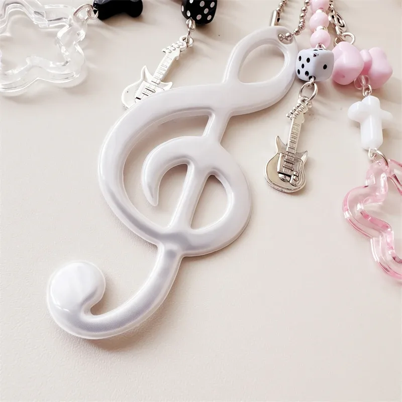 breloque de sac à thème musical y2k, nœud en ruban, porte-clés en forme de cœur, itabag, décoration suspendue pour sac à dos, accessoire cadeau pour adolescentes