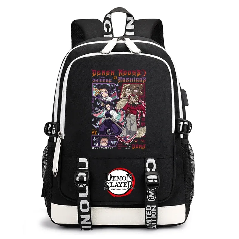 sac à dos demon slayer anime pour l'école, sac à dos léger avec port usb pour garçons, filles, enfants, étudiants