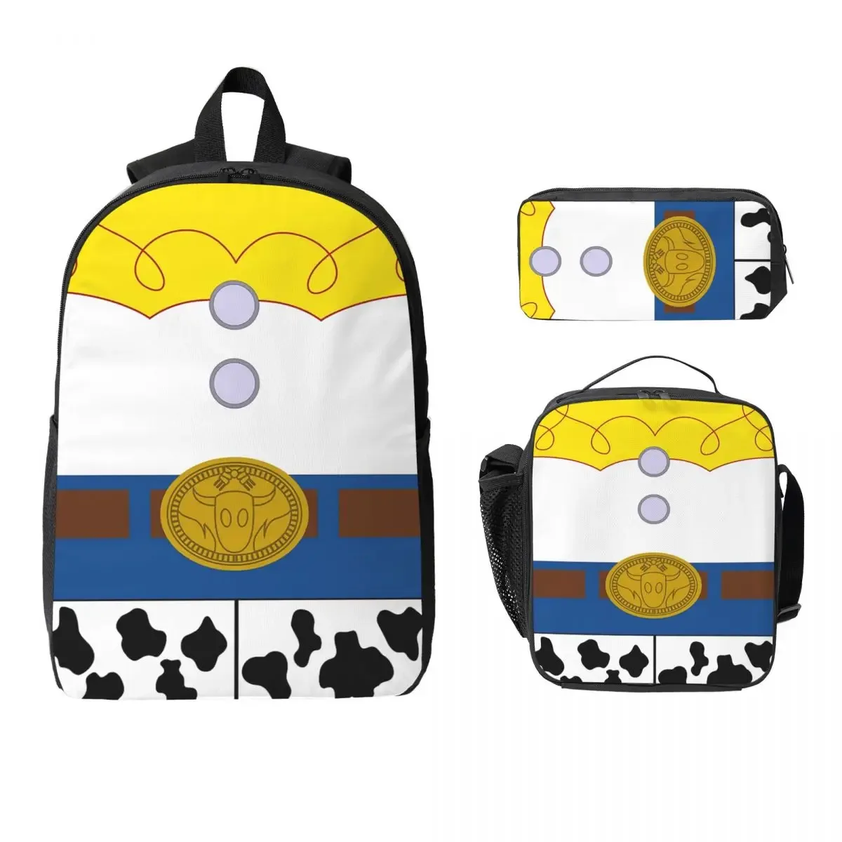 jouet cowgirl jessie sac à dos étudiant garçons filles bookbag sac d'école ordinateur sacs à bandoulière 3ps sac à déjeuner isolé trousse à crayons