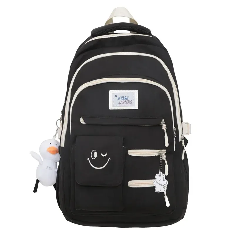 sac à dos en polaire de grande capacité pour filles, sacs à dos de voyage en plein air, grands sacs d'école, lettre, carillon de rue, mignon, nouveau