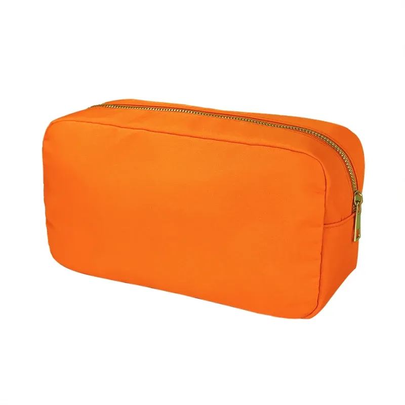 pochette de maquillage personnalisée en nylon rose, imperméable, pour femmes et filles, sac de voyage pour maquillage, organisateur de couleur bonbon, grande capacité