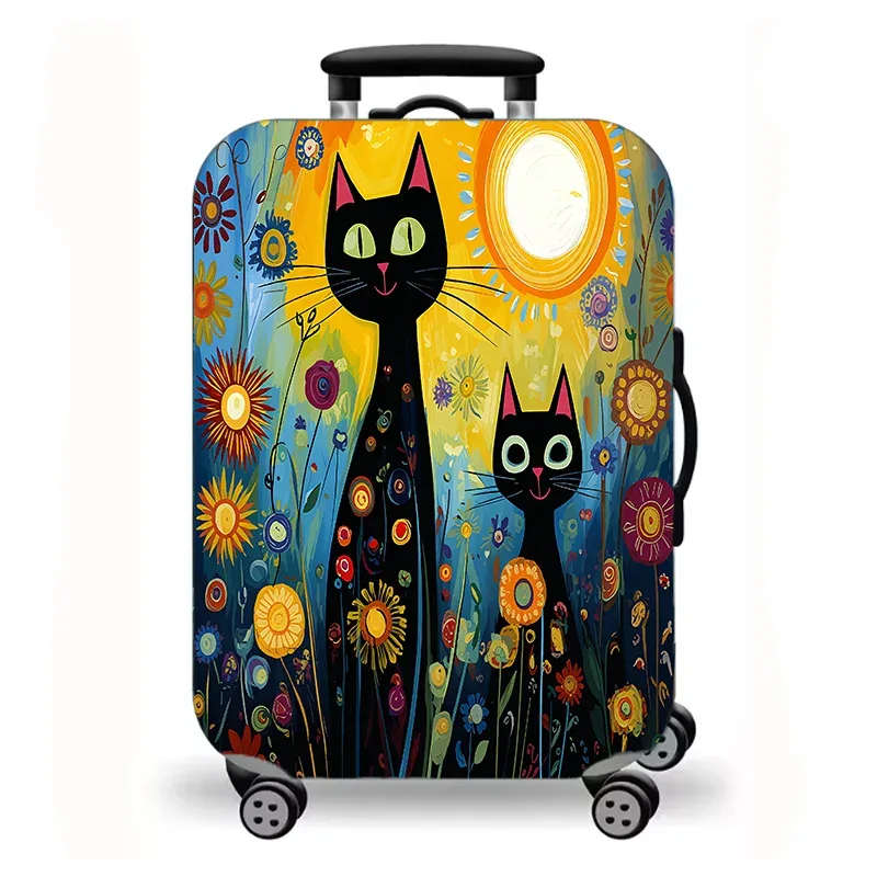 housse de bagage, housse de protection extensible pour valise, motif chaton mignon et moelleux, imprimé floral et canard, lavable, anti-rayures, pour bagages de voyage