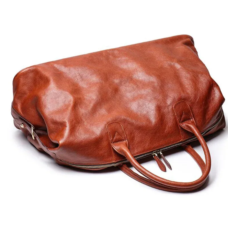 sac de voyage de luxe en cuir véritable pour hommes, sac à bagages polochon de grande capacité, sac de week-end, sac à bandoulière de nuit, gym rétro