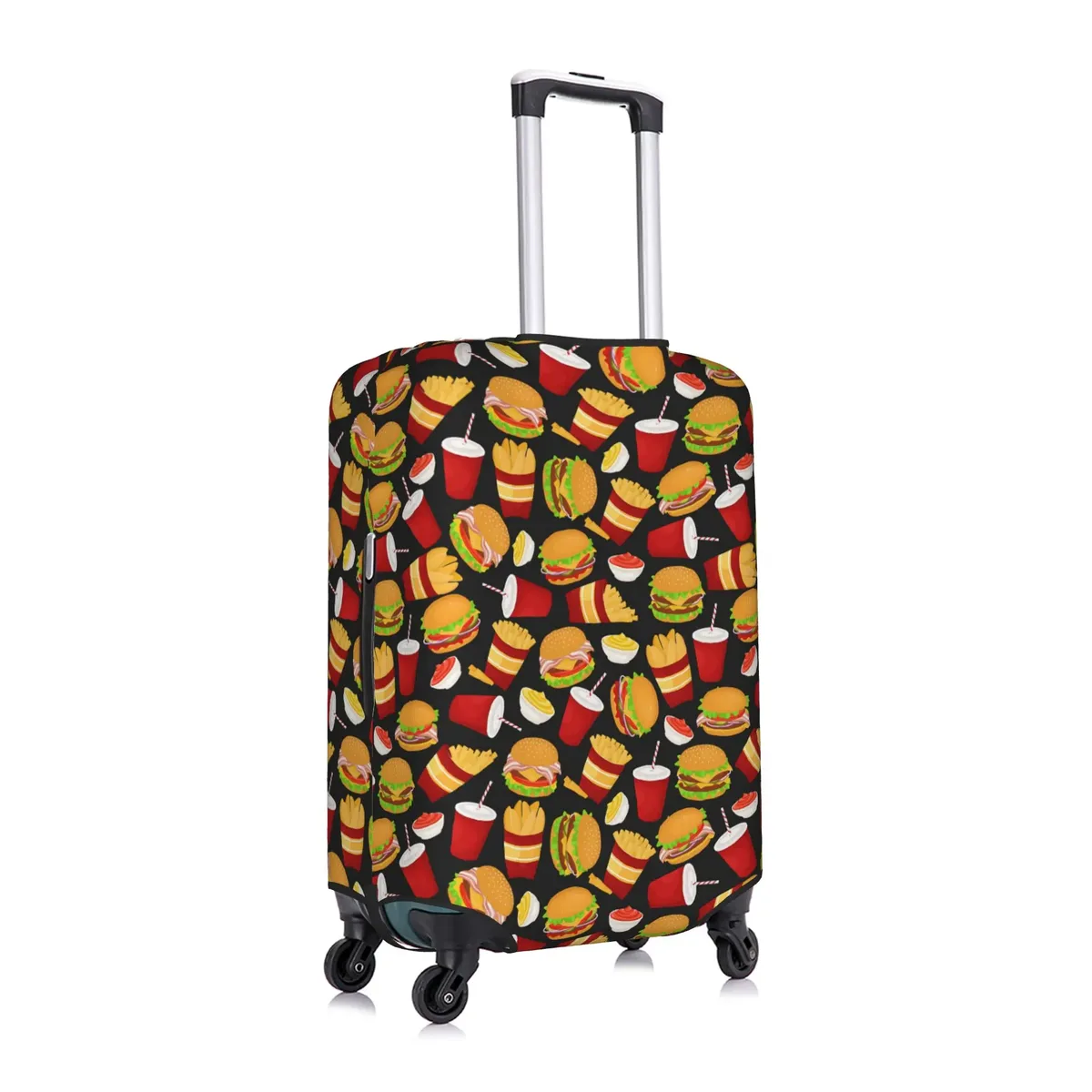 housse de protection pour bagages personnalisée, motif hamburger, nourriture mignonne et délicieuse, pour valises de 18 à 32 pouces
