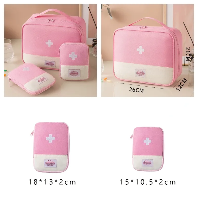 sac de rangement médical portable 3 pièces/ensemble, kit de premiers secours d'urgence pour camping, organisateur, sac de voyage en plein air à domicile