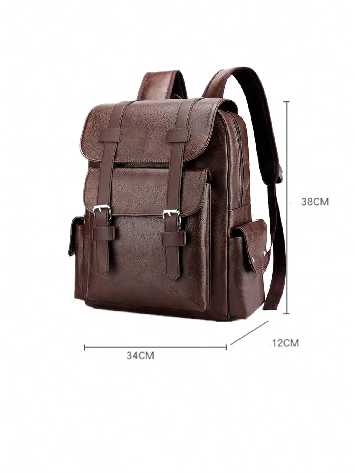 sac à dos en cuir pu pour hommes de style vintage, imperméable et durable avec une grande capacité pour ordinateur portable de 14,7 pouces, idéal pour voyager