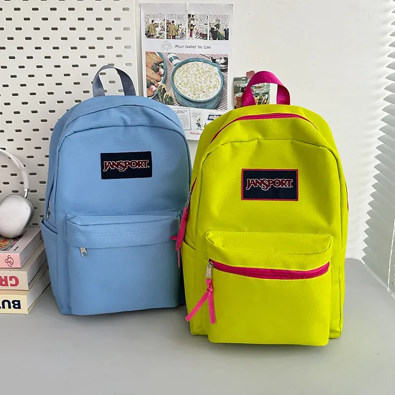 Nouveau sac à dos grande capacité unisexe, couleur unie simple, pour le campus et les voyages, haute valeur esthétique, sac à dos à double bretelle pour hommes et femmes