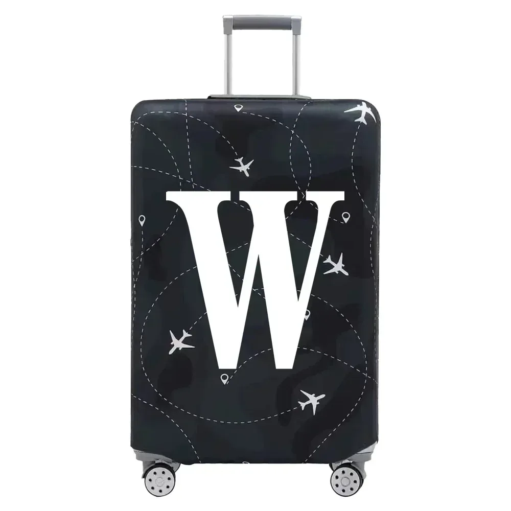 housse de protection pour bagages en tissu extensible, housse anti-poussière, anti-rayures, adaptée aux valises de 18 à 32 pouces, accessoires de voyage avec lettres blanches