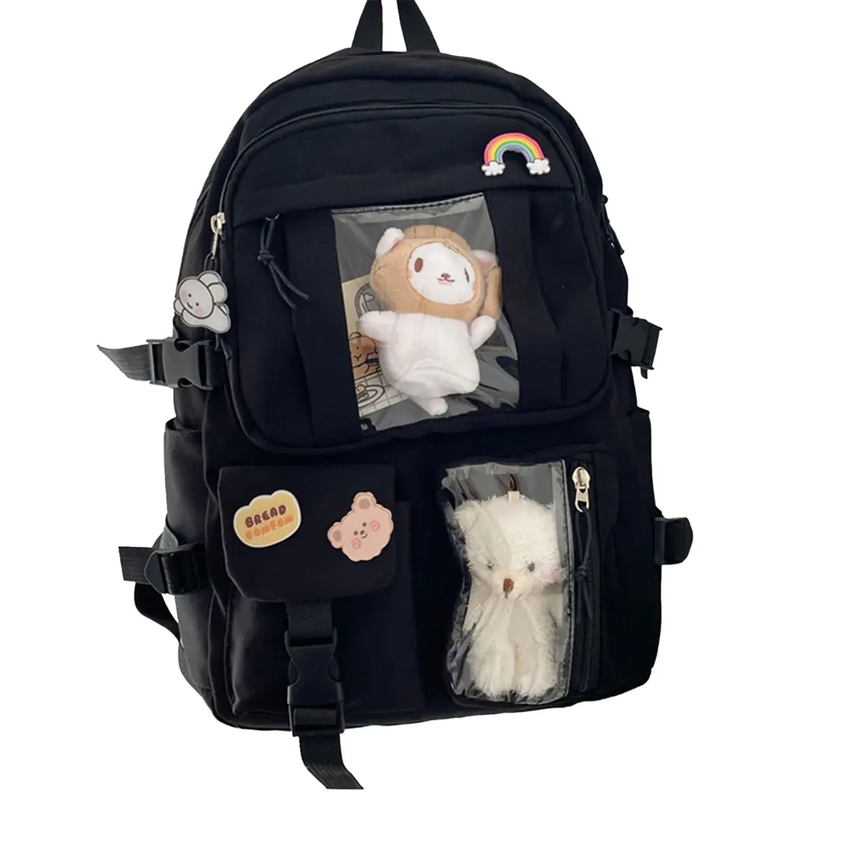 sacs d'école de voyage simples et décontractés, portables, grande capacité, étanches, pour livres scolaires, trousse à crayons, bouteille d'eau, sac à livres pour hommes et femmes