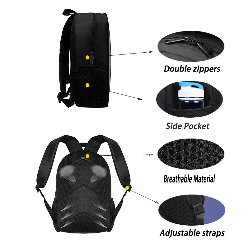 ensemble de sac à dos d'école smiling 3d critters avec sac à crayons, sacs initiés, grande capacité, dessin animé, jeu d'amine, sac à dos pour enfant, 3 pièces