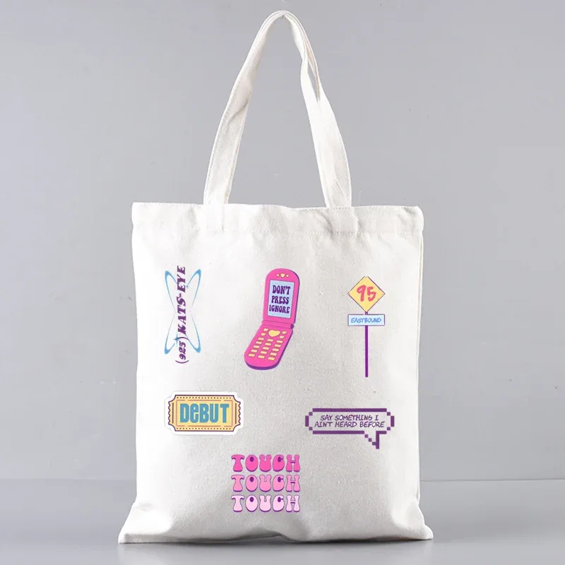 katseye sacs à main mode sac à main toile sac fourre-tout dames sac à bandoulière décontracté sacs à provisions réutilisables