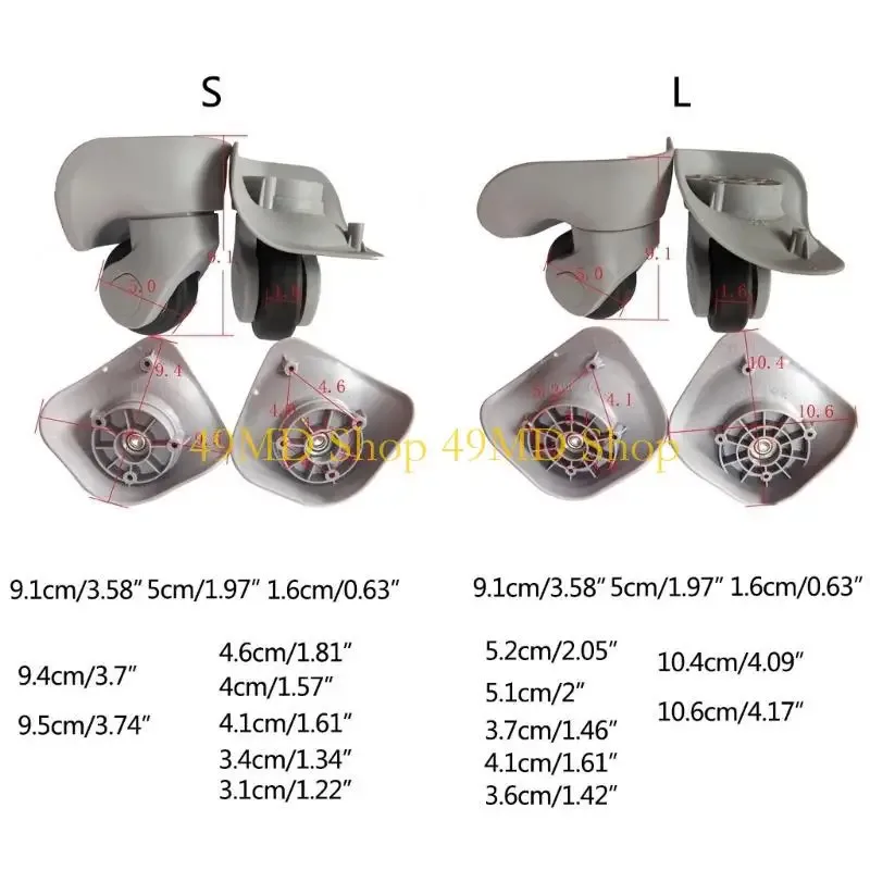 49md 1 paire roues bagages remplacement, accessoires réparation pour roues valises