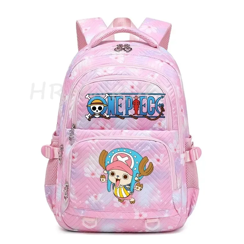 sacs à dos anime one piece légers avec fermoir, imprimé violet monkey d luffy, pour garçons et filles, grande capacité, pour adolescents, ordinateur portable, école, voyage, mochila