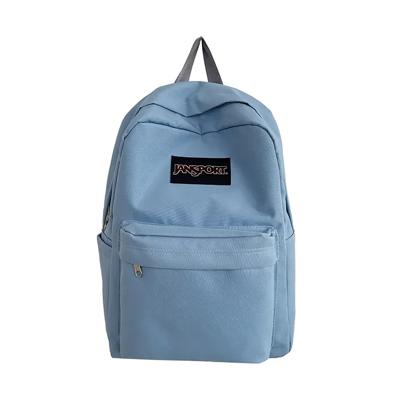 nouveau sac à dos grande capacité unisexe, couleur unie simple, pour le campus et les voyages, haute valeur esthétique, sac à dos à double bretelle pour hommes et femmes