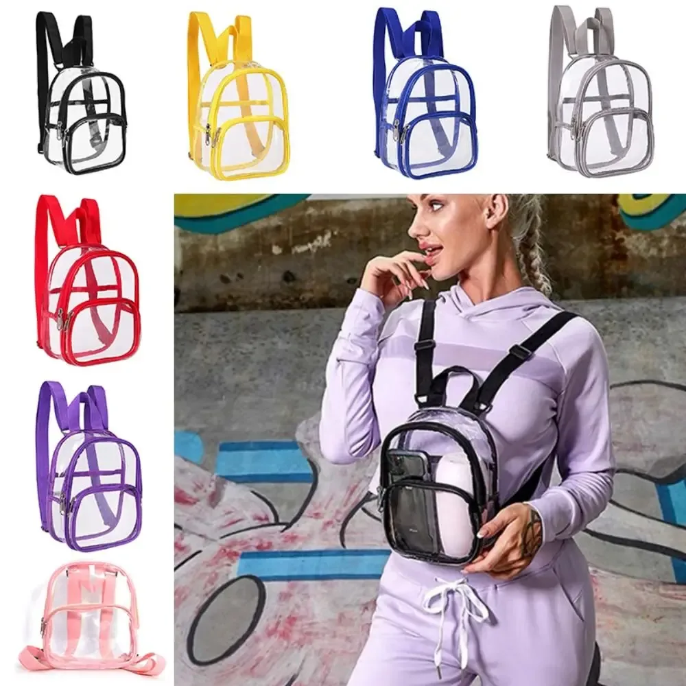 Sac à dos en PVC transparent pour femmes, sac à dos de voyage, sacs d'école pour étudiants, petits sacs à main, mini sac à dos décontracté, nouvelle mode d'été