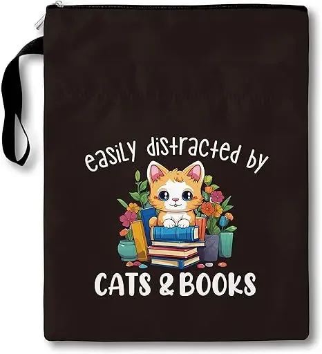 sac de rangement pour livre personnalisable, housse de protection portable pour les amateurs de livres, sac de rangement imprimé avec transfert de chaleur...