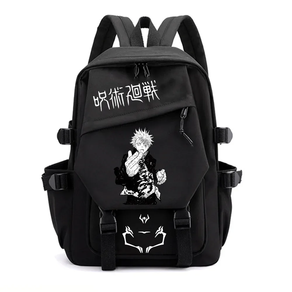 sac à dos d'école anime jujutsu kaisen pour garçon et fille, léger, avec fermoir, pour voyage et études, sac à dos double épaule pour ordinateur portable