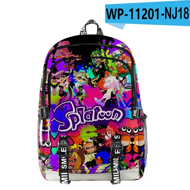 splatoon 3-sac à dos de voyage à fermeture éclair, oxford, cartable d'école harajuku, à la mode, pour cosplay