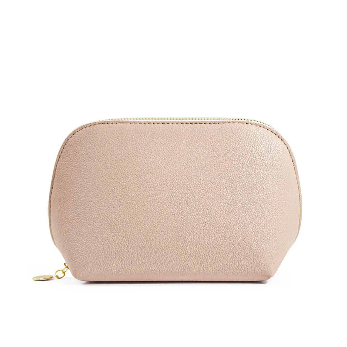 sac de rangement de cosmétiques en cuir pu avec lettres personnalisées, sac de maquillage de couleur unie d'atmosphère simple classique, sac de lavage avancé à fermeture éclair