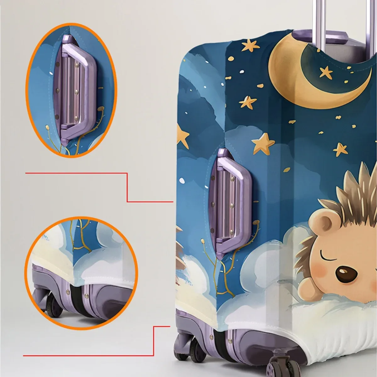 housse de protection pour bagages à motif animal, ensemble adapté aux housses de bagages de 18 à 32 pouces, housse de poignée de valise, accessoires de voyage