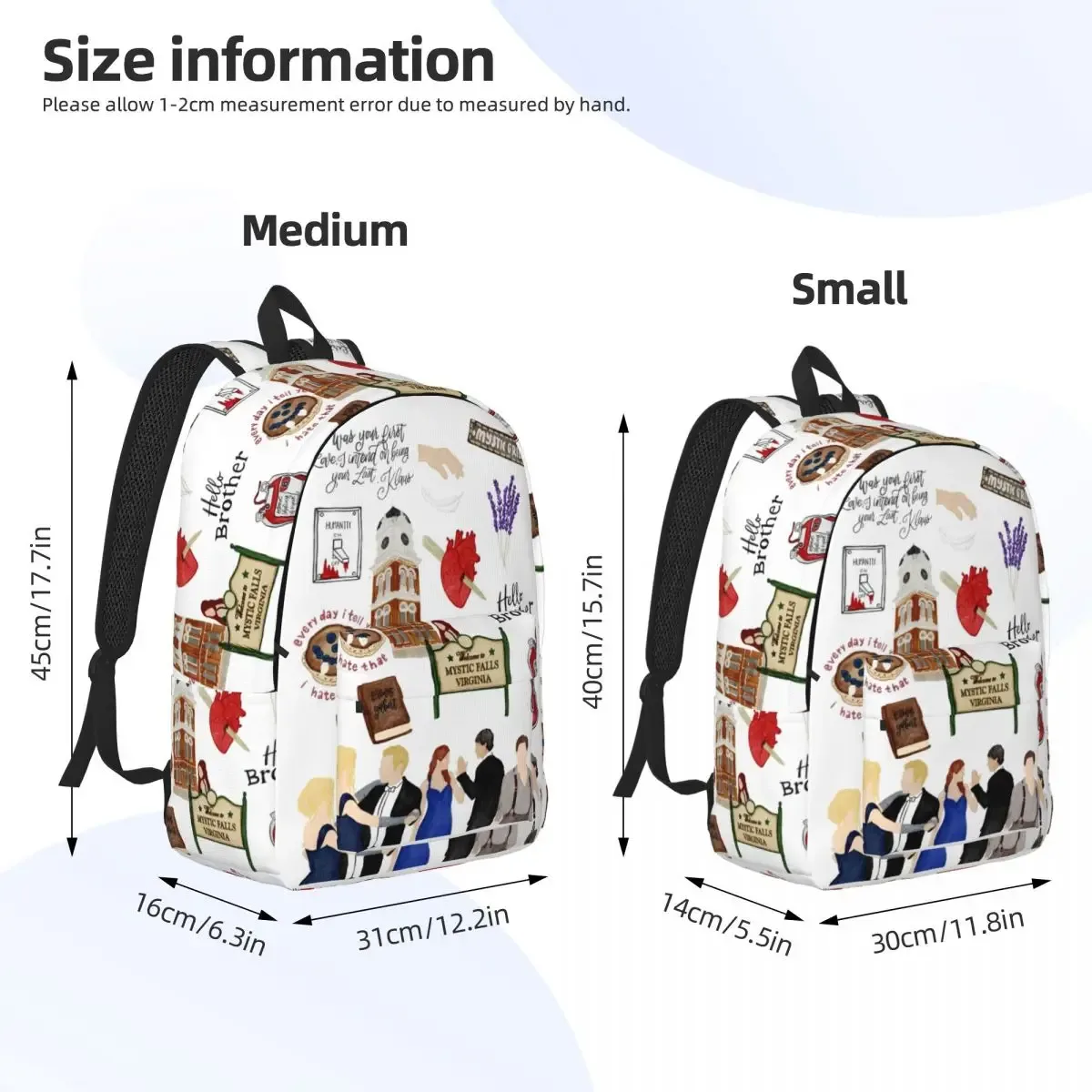 the vampire diaries sac à dos de dessin animé pour hommes femmes adolescents lycée affaires sac à dos série tv sacs en toile pour ordinateur portable avec poche