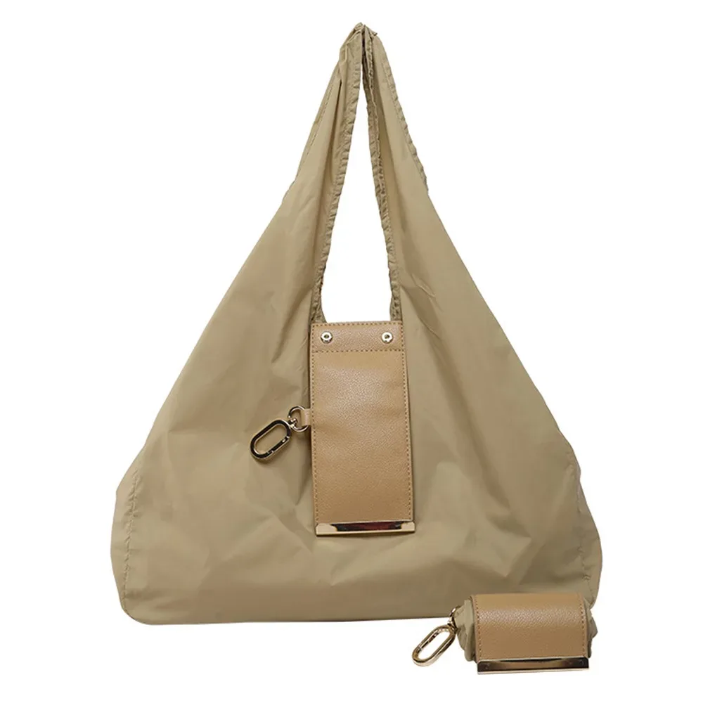 sac fourre-tout portable mini avec porte-clés, extensible, écologique, grande capacité, pliable, pour le voyage