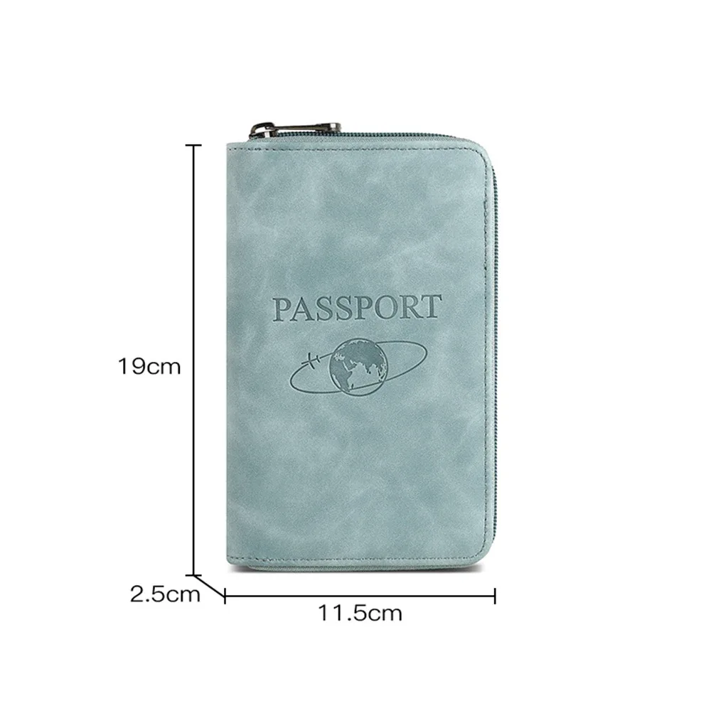 porte-passeport à fermeture éclair rfid, pince pour billets, léger, pour voyage, carte d'embarquement, paquet de certificat, portefeuille, blocage, étui pour passeport, cadeau