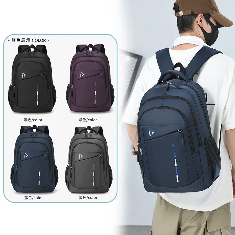 sac à dos léger et décontracté pour hommes, sac d'ordinateur d'affaires, tendance, lycée, étudiant, grand