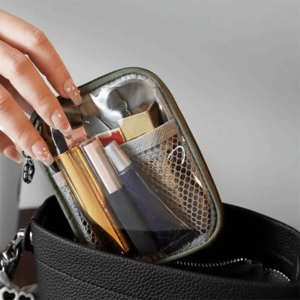 sac de rangement transparent en pvc avec fermeture éclair, grande capacité, étanche, trousse de toilette à coque rigide, sac de maquillage multifonctionnel, organisateur.