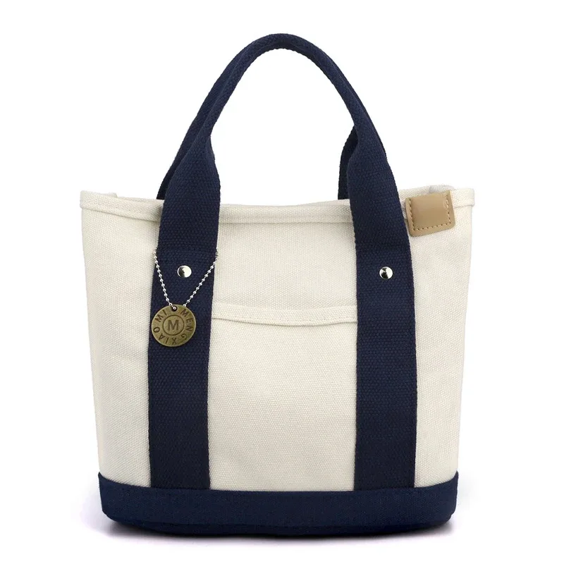 sac fourre-tout en toile portable de grande capacité, sac seau à bento pour déjeuner de loisirs, sac à main multi-divisé